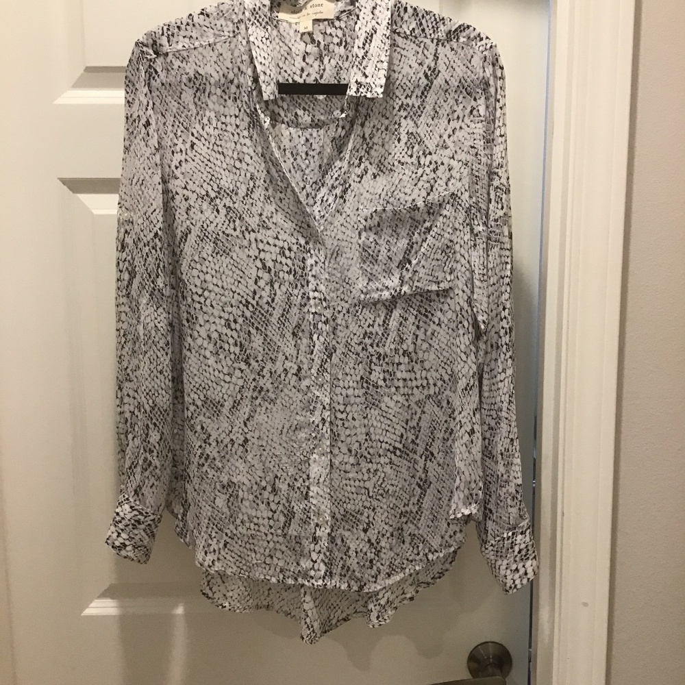 Cloth&Stone Snake Skin Printed Blouse